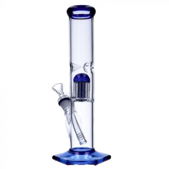 Straight Glass Water Pipe with Tree Percolator