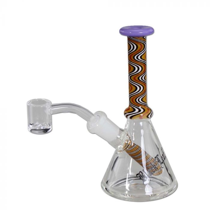 Black Leaf Colored Wavy Mini Dab Rig | Grasscity® EU