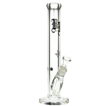 Black Leaf 9mm Straight Bong | 39 cm - Side View 1