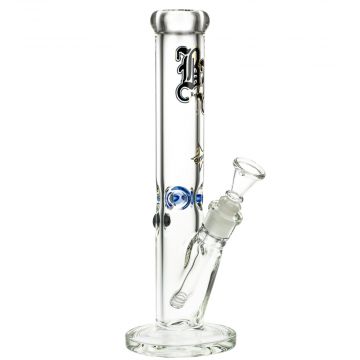 Black Leaf 9mm Straight Ice Bong | 35 cm - Side View 1