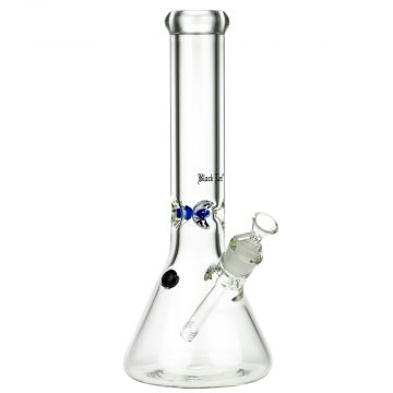 Black Leaf 9mm Beaker Ice Bong | 34 cm - Side View 1