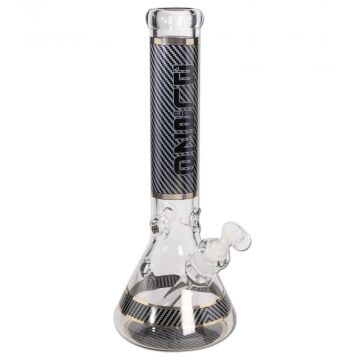 Blaze Glass Stripes Beaker Ice Bong | 7mm | Black 