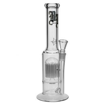 Black Leaf 7mm Straight Stemless 24-arm Perc Glass Bong