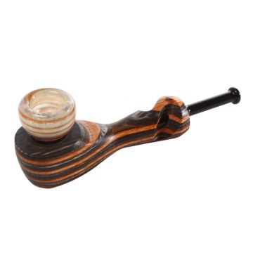 Hybrid Pipe H1 - Wood Pipe with Glass Bowl